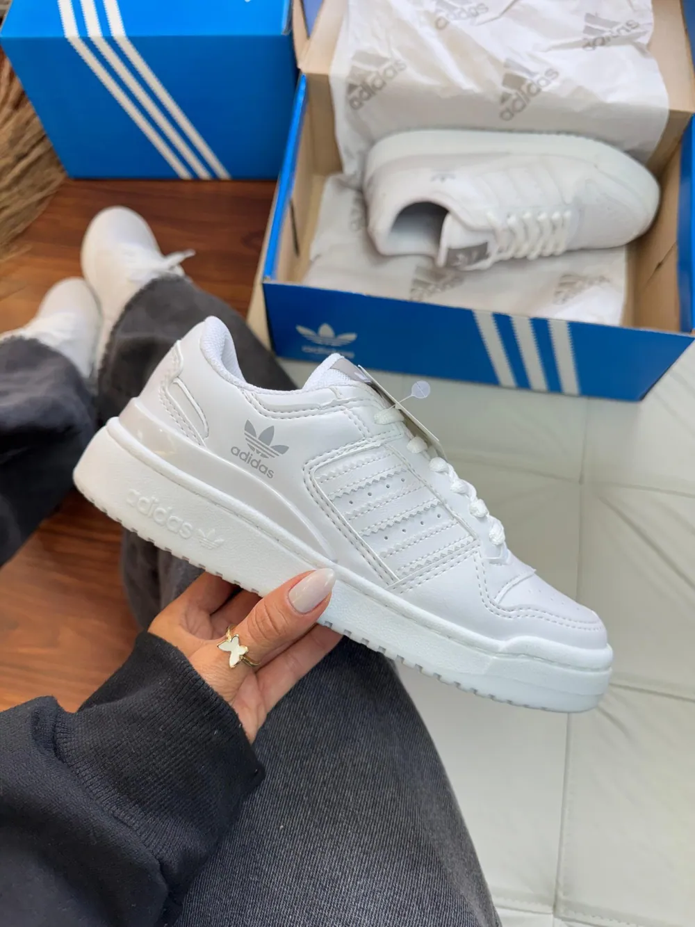 Tênis Adidas Fórum Branco/Branco — foto 1