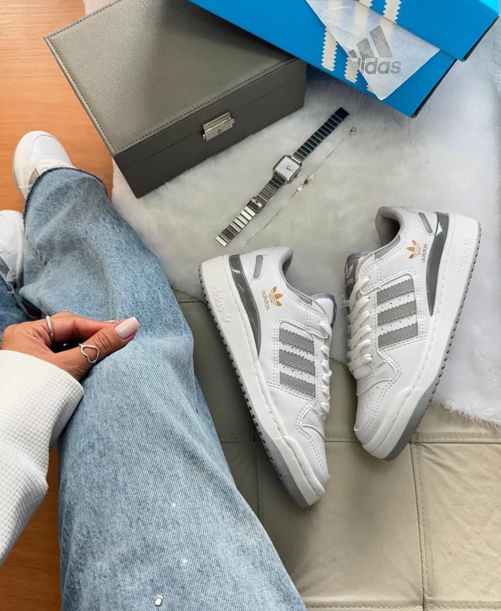 Tênis Adidas Fórum Branco/Cinza — foto 3