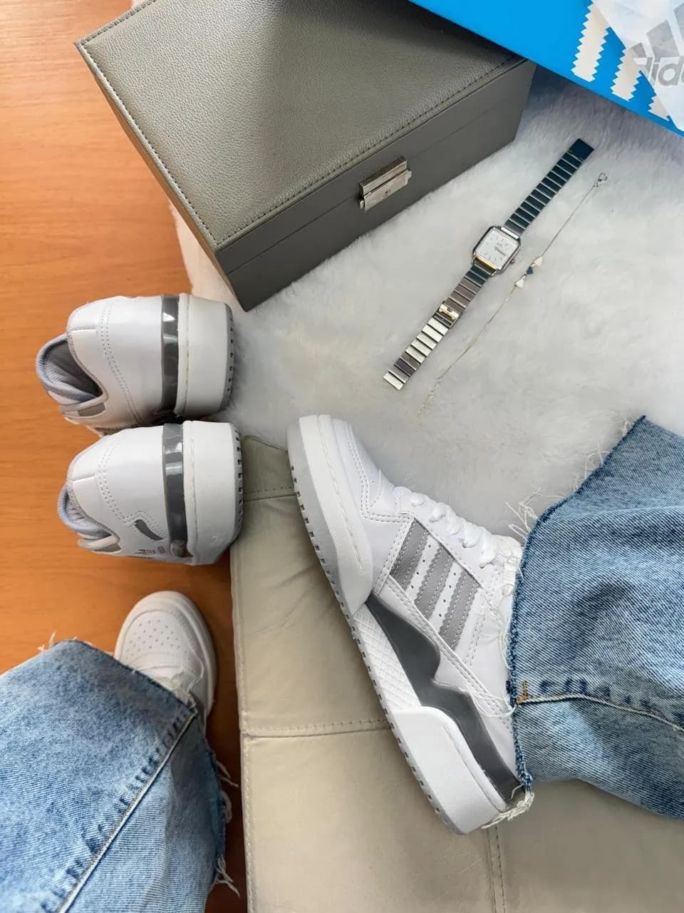 Tênis Adidas Fórum Branco/Cinza — foto 4