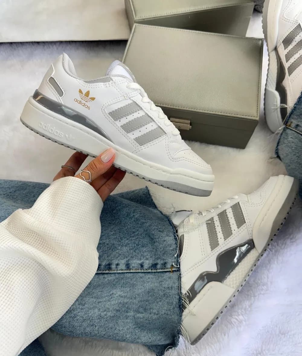 Tênis Adidas Fórum Branco/Cinza — foto 5
