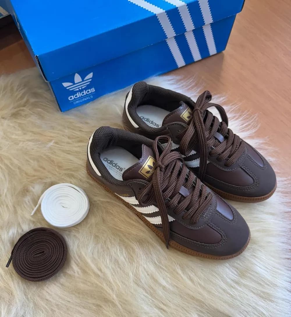 Tênis Adidas Samba Sintético Feminino Café — foto 2