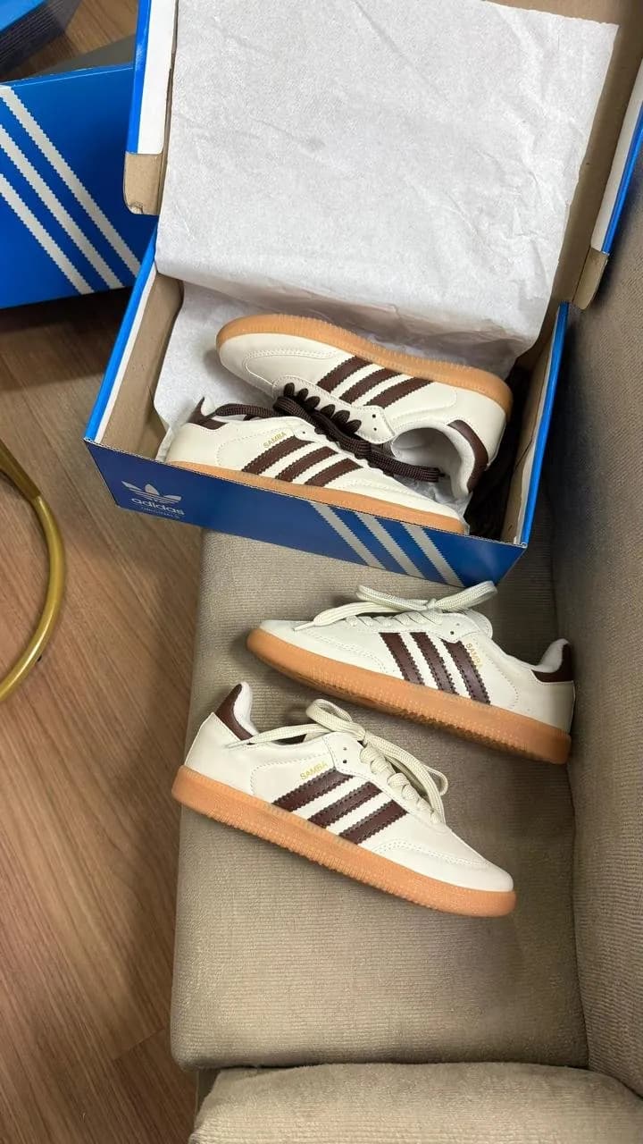 Tênis Adidas Samba Sintético Feminino Off/Cafe — foto 4