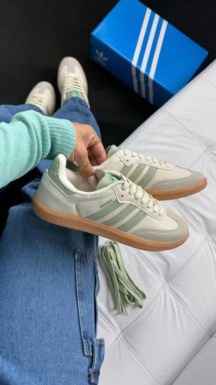 Tênis Adidas Samba Sintético Feminino Off/menta — foto 5