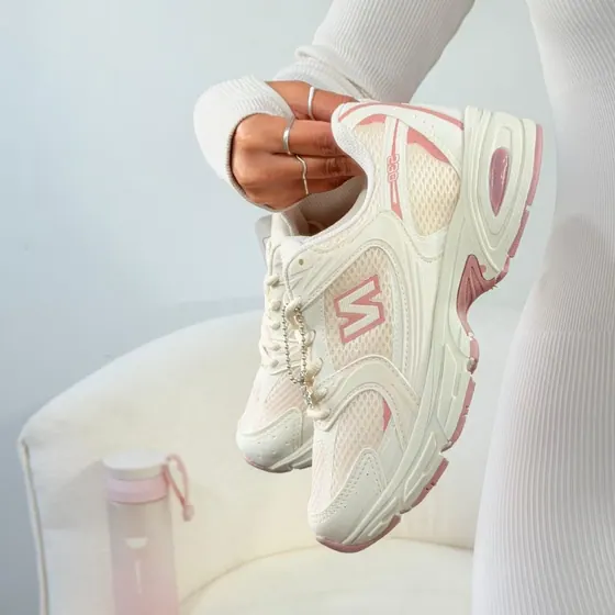 Tênis New balance 530 sintético Off/Rosa