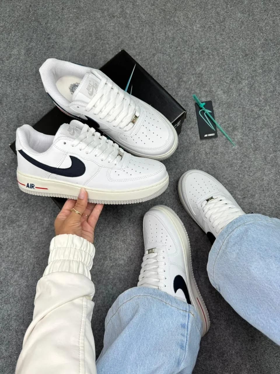 Tênis Nike Air Force Branco /Marinho — foto 4