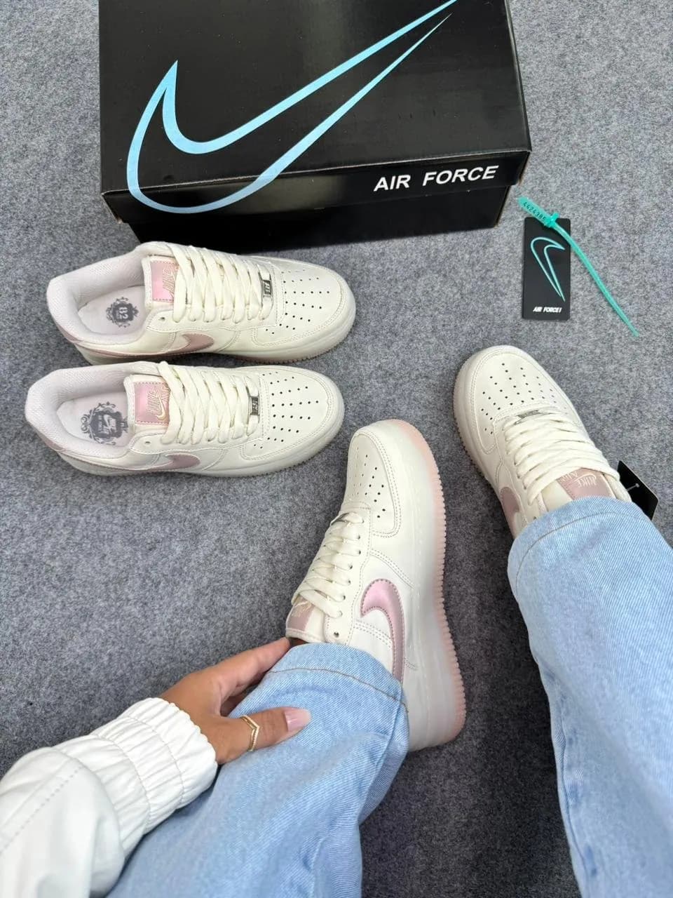 Tênis Nike Air Force Dunas/Rose — foto 3
