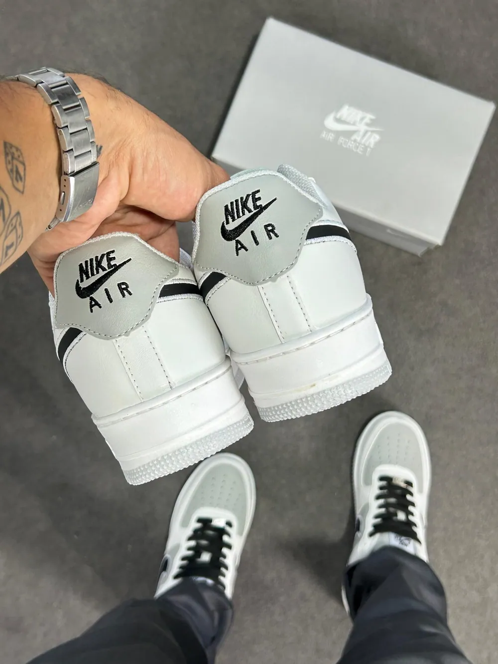 Tênis Nike Air Force F1 Branco/cinza/preto — foto 2
