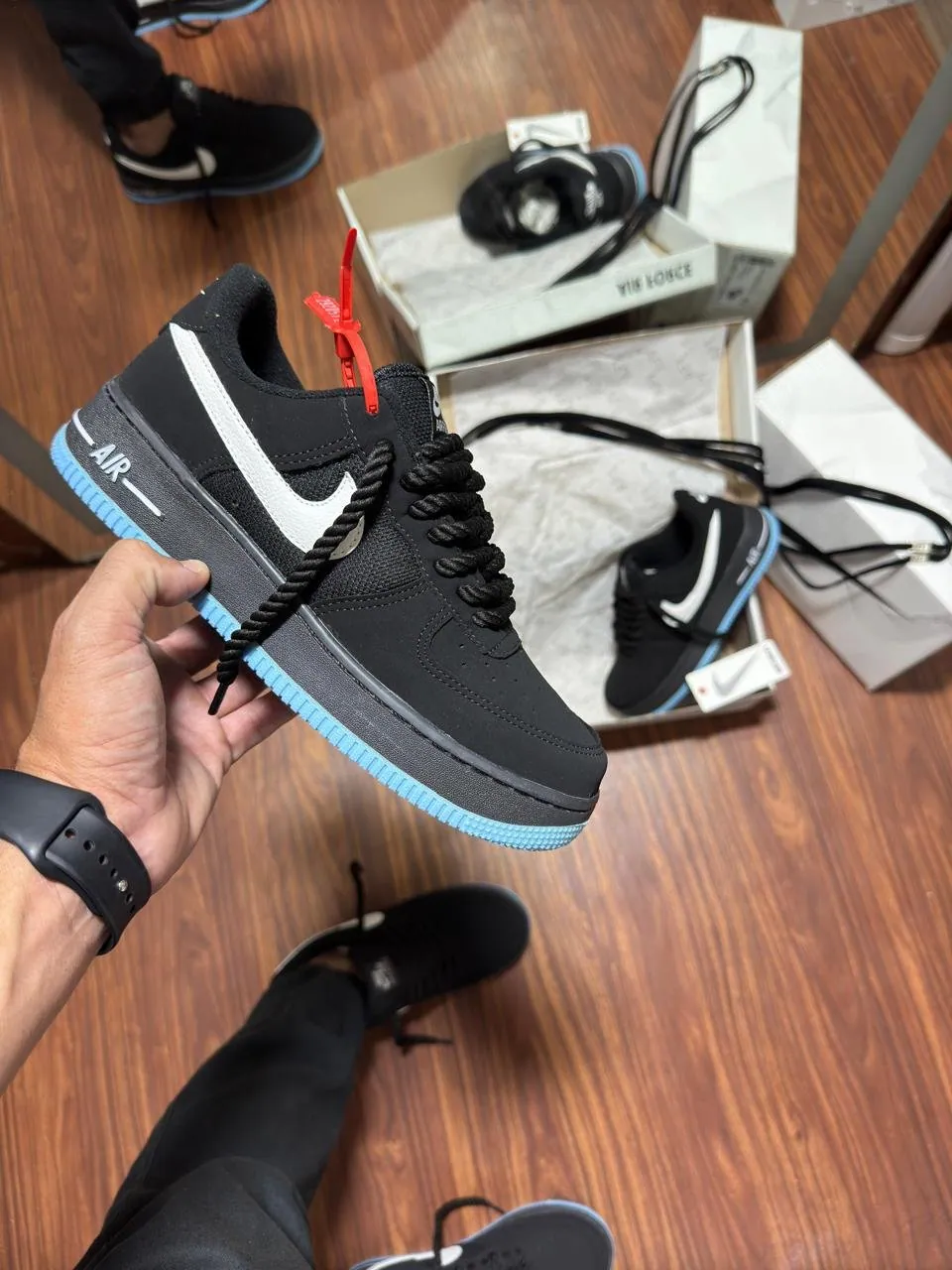 Tênis Nike Air Force Have Preto Celeste — foto 4