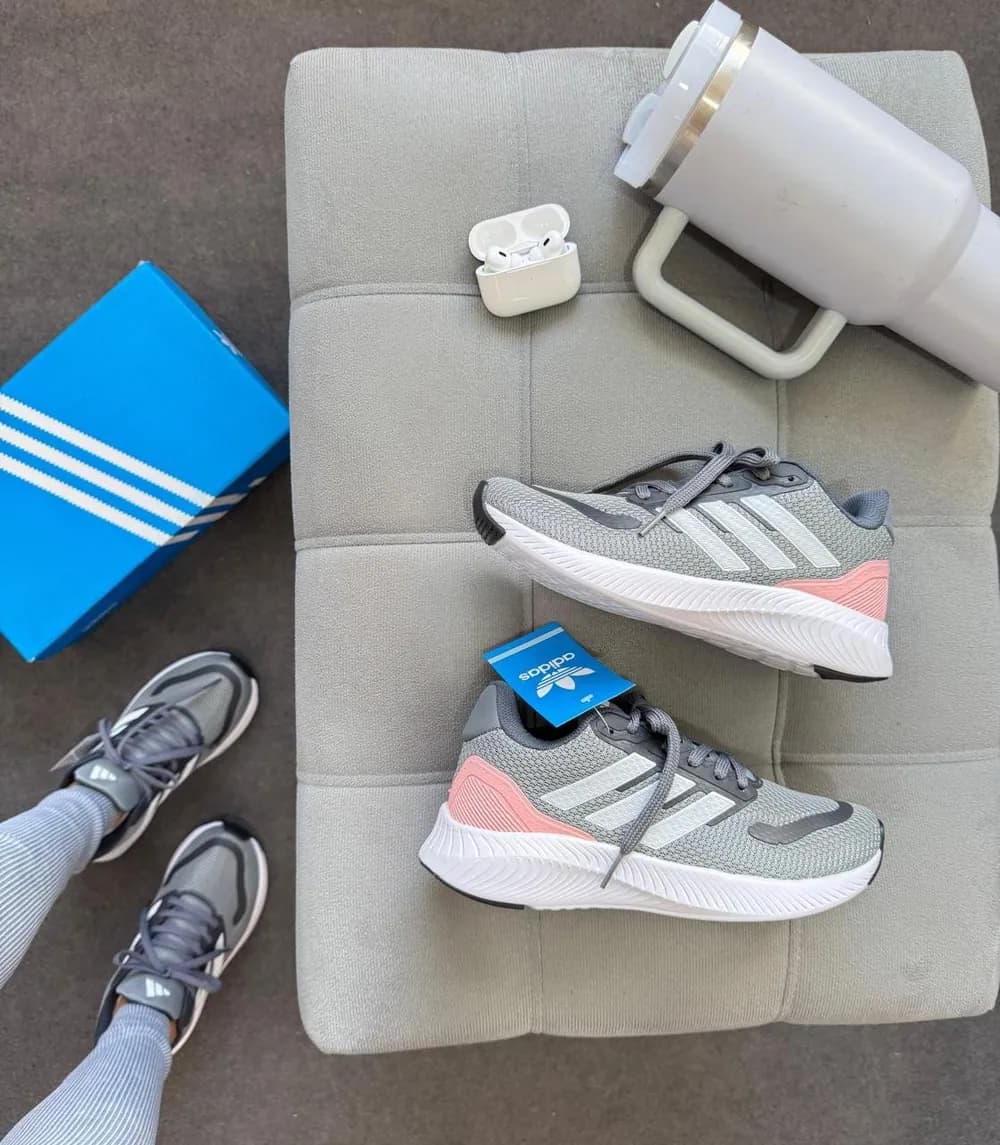 Tênis Run Falcon Cinza/Rosa — foto 3