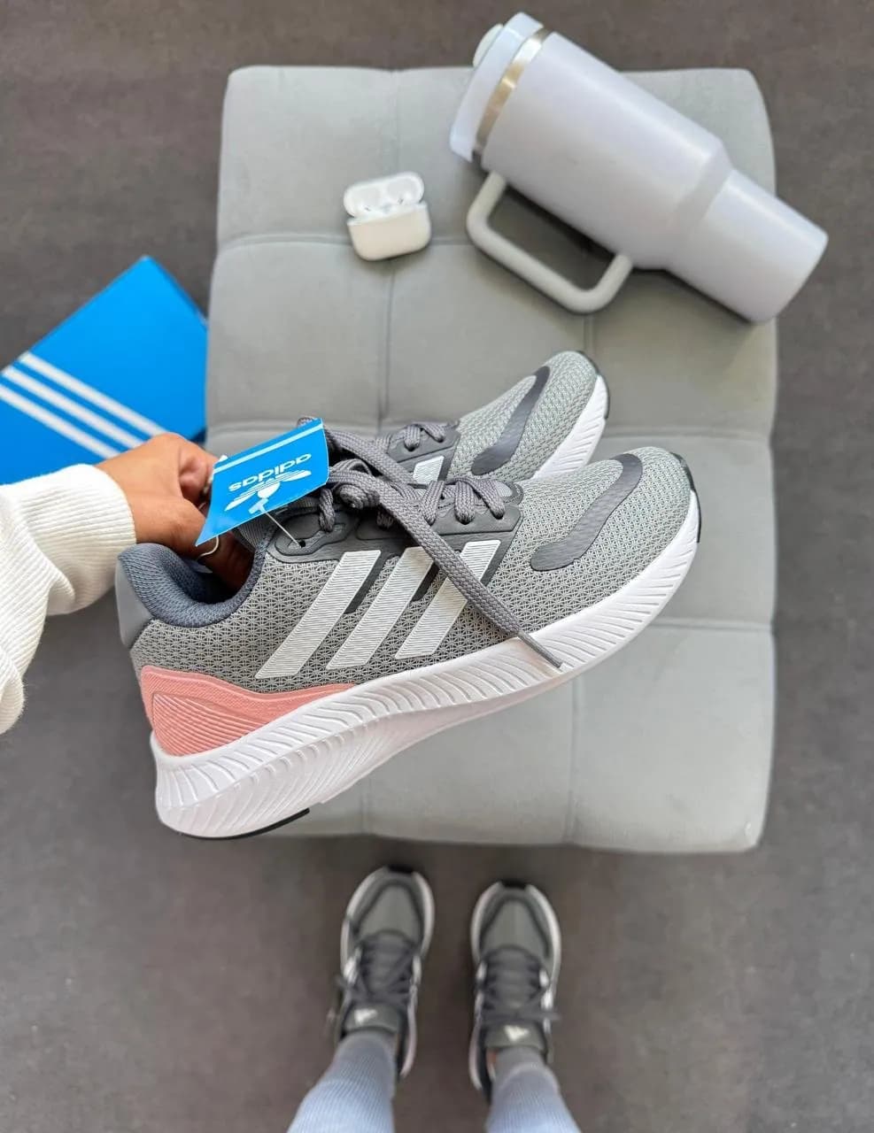 Tênis Run Falcon Cinza/Rosa — foto 5